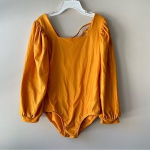 Cheeky Plum Mustard Long Sleeve Leotard